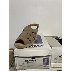 Vintage Hartjes Women's Stone Calf-Leather Adjustable Sling-back Sandals 82032